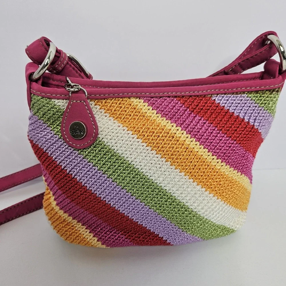 The‎ SAK Purse Crochet Crossbody Mulit Color Adjustable Strap
